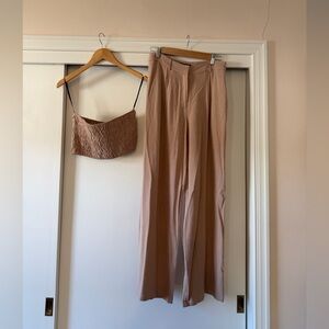 NWT Forever 21 Tan Tube Top and Pants Set - Size M